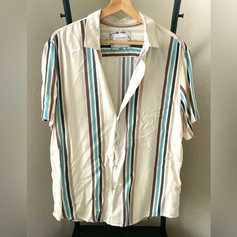 Cactus Man light button-up. Size large.